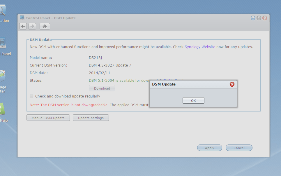 DSM Update Error