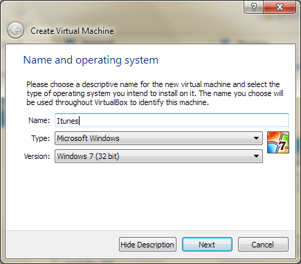 Oracle VirtualBox Screenshot