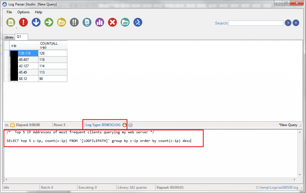 Log Parser Studio Screenshot