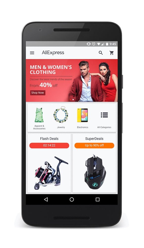 AliExpress PWA Screenshot