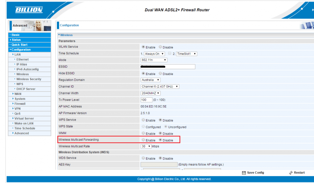 Billion Router Setup