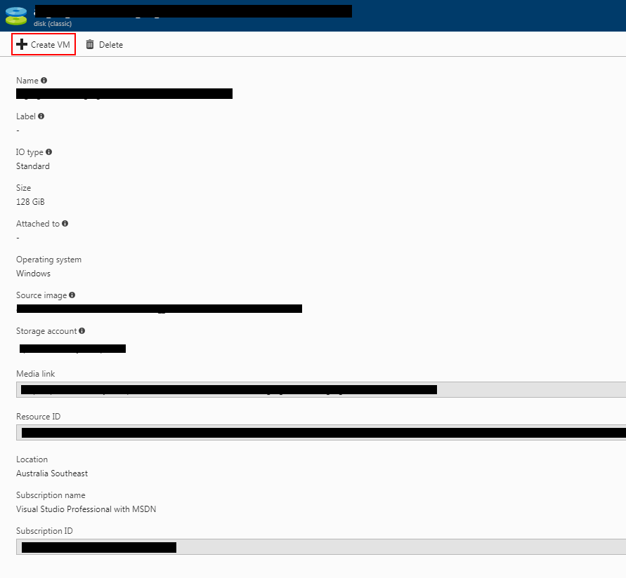 Azure Create VM Screenshot