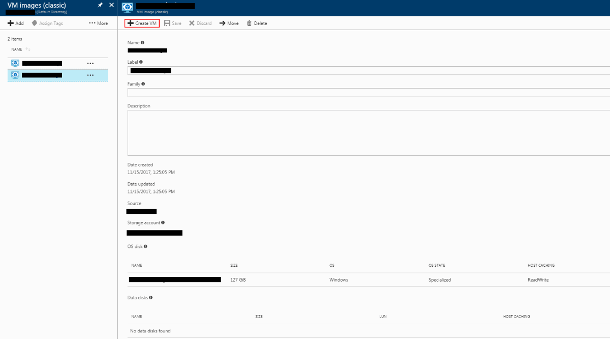 Azure Create VM Screenshot