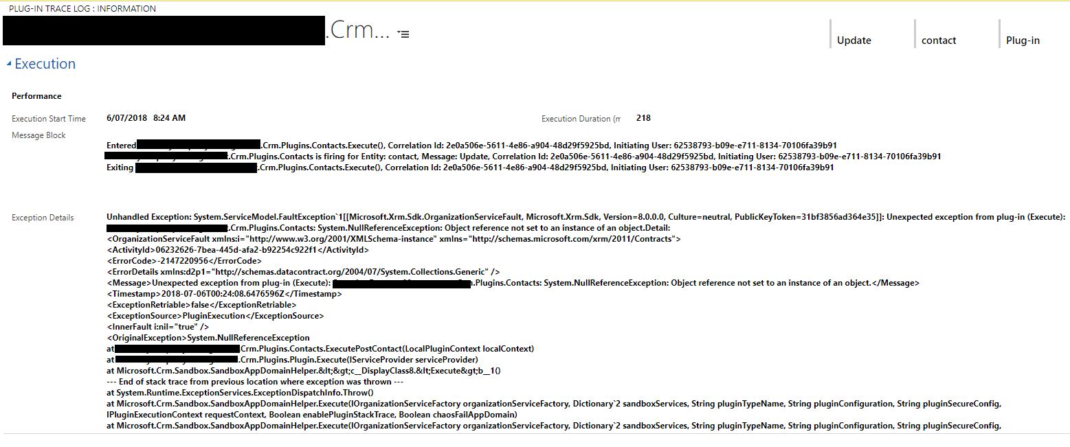 Dynamics 365 System.NullReferenceException