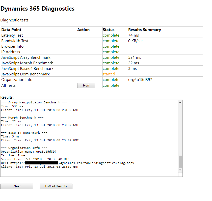 Dynamics CRM Diagnostics Mode