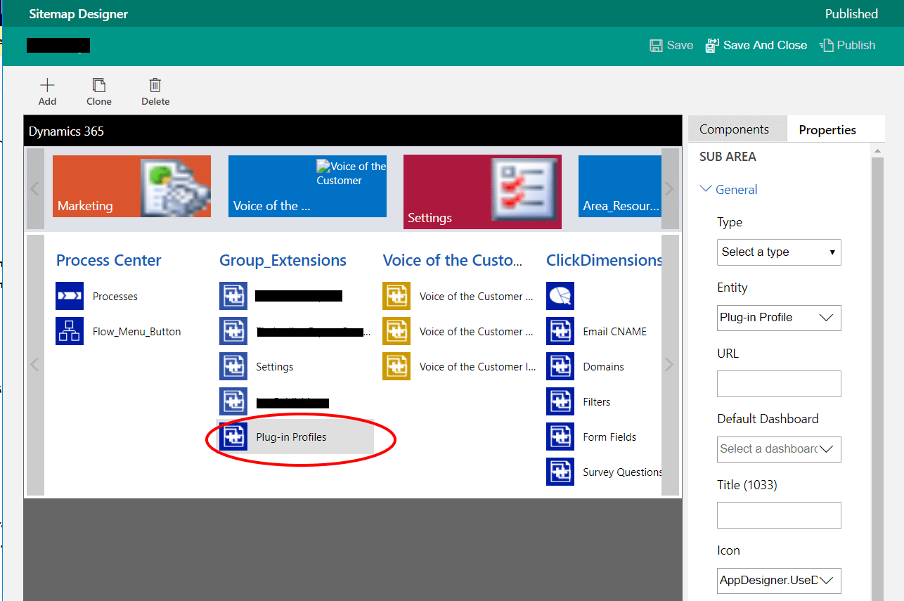 CRM Sitemap Screenshot