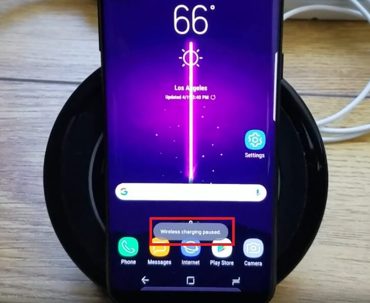 Samsung Wireless Fast Charging Paused Screenshot