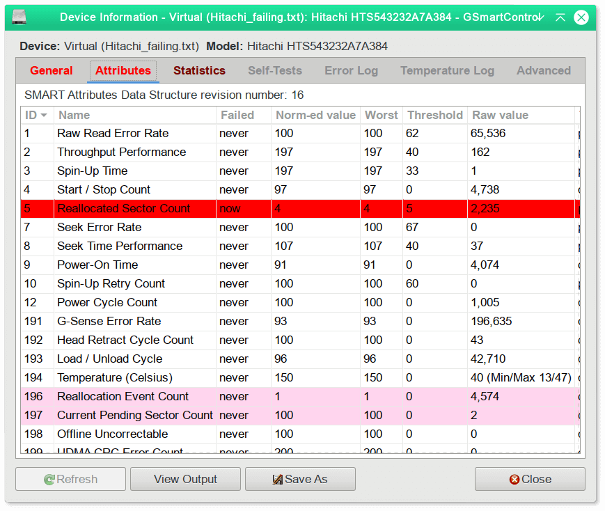 GSmartControl Screenshot