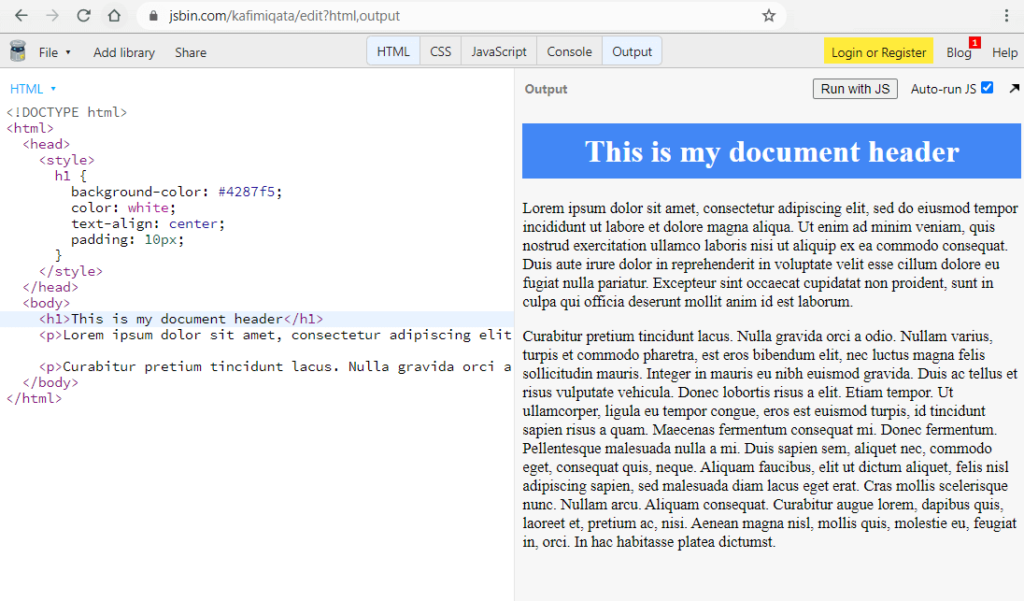 JSBin.com Screenshot