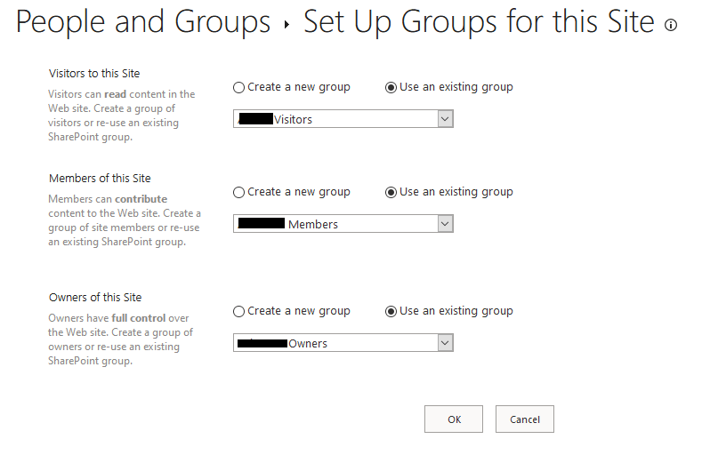 SharePoint Online Default Groups Configuration