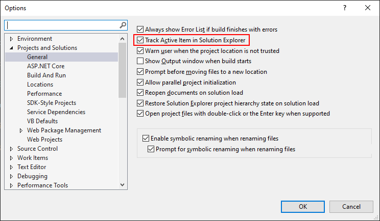 Visual Studio: Show Current File in Solution Explorer