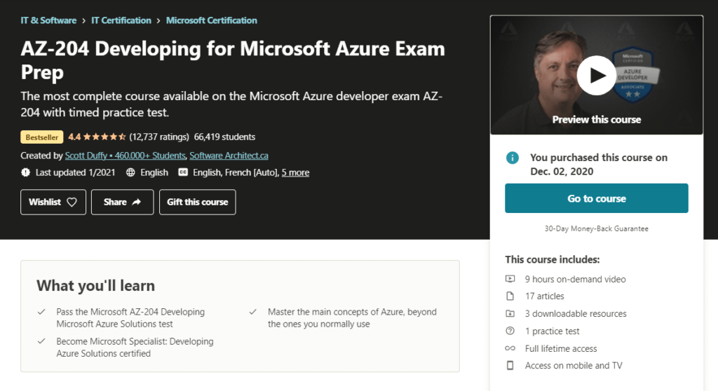 AZ-204 Developing for Microsoft Azure Exam Prep