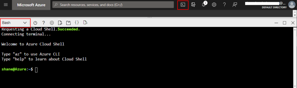 Azure Portal Cloud Shell Screenshot